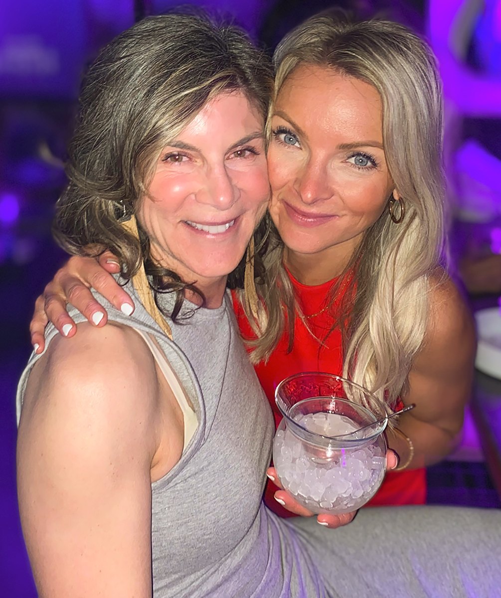 Two friends at a party